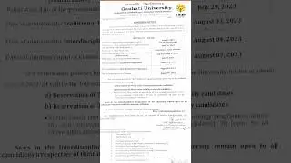 Guwahati University PG Admission Test 2023#guwahatiuniversity#guwahatiuniversitynewnotice #viralreel