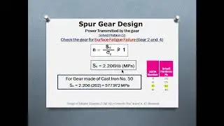 UB COE ME421 Course Gear Design Lecture 4
