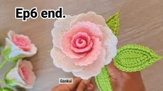 Ep6 end. Assembly 🌹Crochet a Rose Flower Tutorial step by step / Crochet Flower Bouquet #crochet 