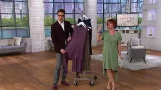 H by Halston V-Neck Sleeveless Knit Dress with Overlay on QVC