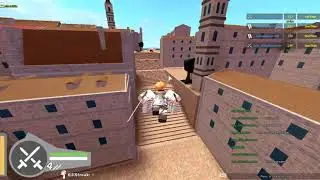 Playing Attack On Titan roblox game