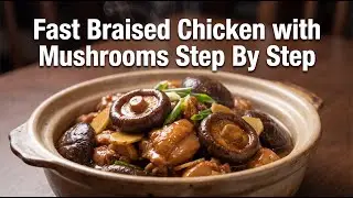 Fast Chinese Braised Chicken with Mushrooms (香菇燉雞 - Xiang Gu Dun Ji) Cooking Guide Step By Step