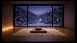 Silent Winter Sanctuary &ndash; Minimal Meditation Room at Night
