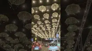 LED umbrella Festival lighting at Sindhu Bhavan Road Ahemdabad #festival