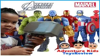 MARVEL AVENGERS SURPRISE EGGS reveal AWESOME superhero toys, followed by Thor's HAMMER CHALLENGE!!!