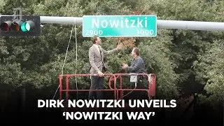 Dallas Mavericks legend Dirk Nowitzki unveils &lsquo;Nowitzki Way&rsquo; near American Airlines Center