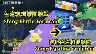 Pok&eacute;mon Violet - Shiny✨Flittle Tera raid and catch！Shiny✨Espathra evolution！色違✨飄飄雛團體戰+捕捉！進化色違✨超能艷鴕！
