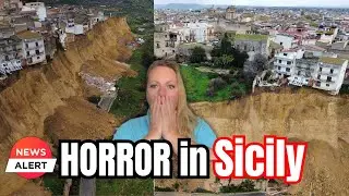 MASS EVACUATION ! COLLAPSING FAST -Town FALLING into 4 Mile LONG ABYSS ! Sicily under EMRGENCY !