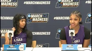 LSU Alexis Morris and Angel Reese talk NCAA tournament, Tigers vs Hawaii and more