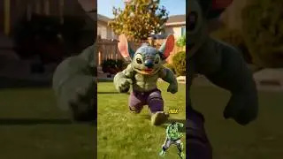 🤯🐾 Marvel + DC + Stitch = Caos Divertido 😂💙 #stitch #marvel #dc