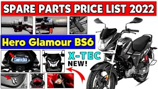 Hero Glamour X-TEC BS6 😍🔥 - SPARE PARTS PRICES IN 2022 || Hero Genuine Parts Price List || #youtube