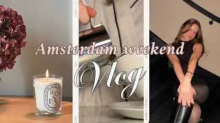 weekend in amsterdam vlog / wfh routine, new cafés, date night & traveling home for the holidays
