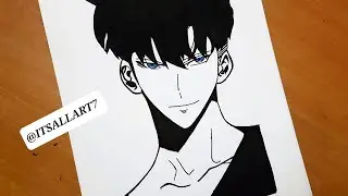 Drawing - sung jin woo from solo leveling/ speed drawing - sung jin woo solo leveling #sololeveling