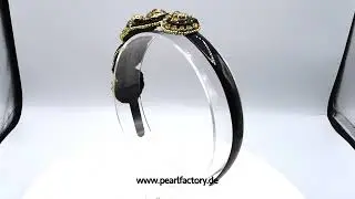 Haarreifen, Haarschmuck mit Resin und Gold Perlen,