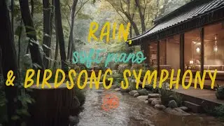 Serene Escape: Rain, Soft Piano & Birdsong Symphony 🎶 music for Sleep, Study & Stress Relief