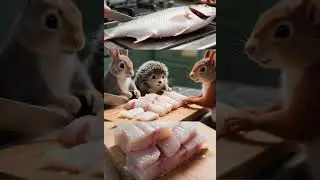 Mini ancient animals enjoy homemade glazed fish filet! #food #cuteanimals #miniature #rabbit
