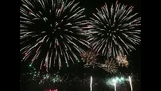 Fireworks with thunderstorm Canberra Australia Day 2019