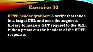 #30 Exercise  -  Create an HTTP Header Grabber in Python with the Requests Library. #python