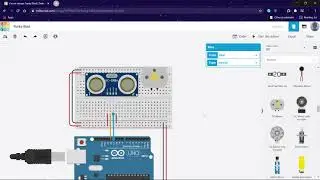 obstacle avoider robot using Arduino in tinkercad