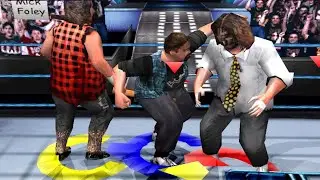 Mick Foley Vs Mankind Vs Cactus Jack Triple Threat Match - WWF Smackdown! 2 Gameplay