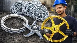 How to Repair a broken Motorcycle Alloy Rim by professional repair man 