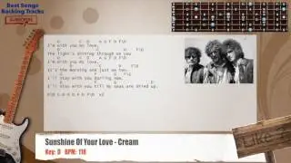 🎸 Sunshine Of Your Love - Cream / Clapton Guitar Backing Track with chords and lyrics