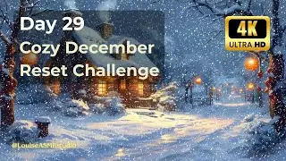 Day 29 – Cozy December Reset Challenge | Snowy Winter Street Ambience | Soft Jazz | 4K ASMR