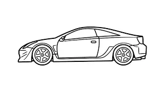 How to draw a TOYOTA CELICA easy / drawing toyota celica t230 1999 stance car