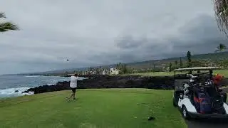 Darrell trying to conquer Kona Country Club Luck #13