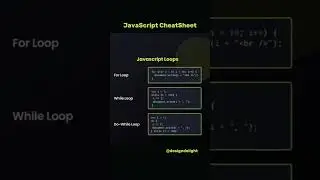 JavaScript CheatSheet Part 4 JavaScript Loops #coding #webdesign #viral #css #webdevelopment #html