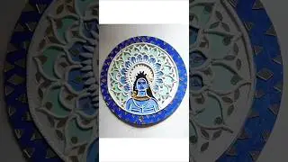 Adiyogi Shivji Lippan Art✨🤍🖌️🎨🩷💞💖🪻💛Making Process#shorts #shivji #adiyogi #lippanart #mahadev