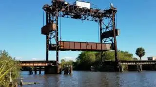 Port Mayaka Lift Bridge span going down, Feb. 12th, 2017