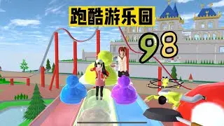 Amusement Park in SAKURA School 櫻花校園模擬器：搞笑雙人組打卡跑酷遊樂園 #sakuraschoolsimulator
