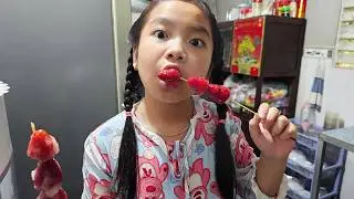 🍓 Muội làm món dâu bọc đường 💖 Xí Mụi Food 1319