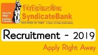 Syndicate Bank Specialist Officer Post Recruitment 2019