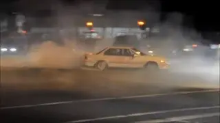 Burnouts and donuts on a public road!