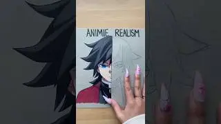 ANIME VS. REALISM! - Which Side?✨ #shorts #art #demonslayer