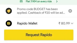 Rapido Promo Code Today - Get 50% Cashback Upto ₹20 on Budget Week