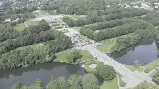 D-Log. Oslo, Norway. Frogner Public Park with avenue of sculptures under the general name - Vigelan