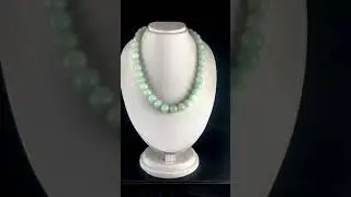 NATURAL INDIAN JADE BEADED ROUND NECKLACE 1 L 1006 CARATS BIG GEMSTONE STRING