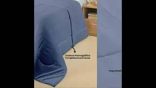 Edredom Solteiro 300 Fios Macio Toque Acetinado Seca R&aacute;pido 01 Pe&ccedil;a Marinho