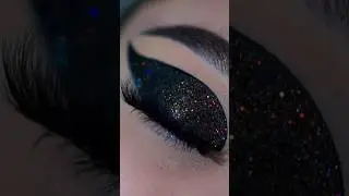 Black Shimmer Eye's | Black Glitter Eyeshadow #eyesmakeup #shortvideo