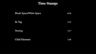 HTML: Br, Nesting, Blank Space, Child Elements
