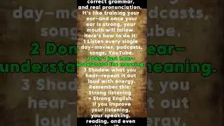 How to Improve Your English Listening & Speaking FAST! #EnglishLearning #ImproveListening #English