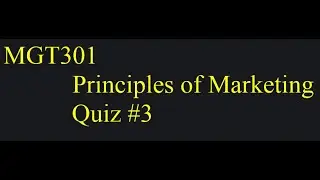 MGT301   Principles of Marketing Quiz #3