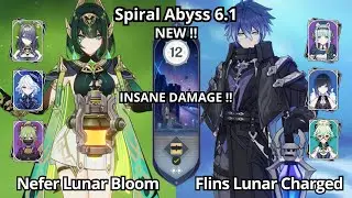 NEW !! C0 Nefer Lunar Bloom & C0 Flins Lunar Charged - Spiral Abyss Floor 12 Genshin Impact 6.1