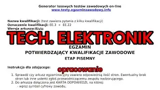 Omówienie testu egzaminu zawodowego technik elektronik teoretyczny