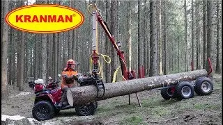 Kranman T1750 med 30-60 kran lyfter 5,5 m l&aring;ngt timmerstock