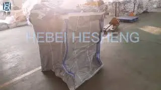 HESHENG FIBC JUMBO BAFFLE BAG 4 SIDE SEAM LOOPS  #bafflebags #bulkbags #fibcbags #jumbobags #bigbags