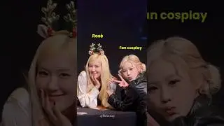 Ros&eacute; was surprised to meet a fan girl who looked exactly like her!! 👯&zwj;♀️🤍 #blackpink #ros&eacute;